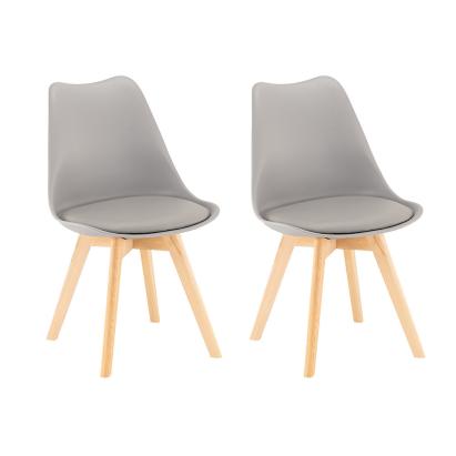 Leziter Scaun de dining Silla 2 piese în gri Mobalis Homvera