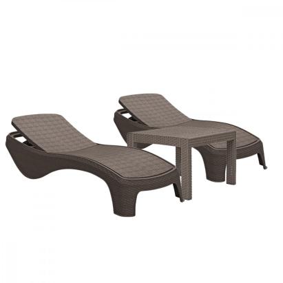 Curver Set șezlonguri de grădină Atlantic Duo cu masă Rosario Mobalis Homvera