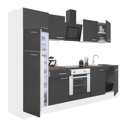 Leziter Mobilă de bucătărie Yorki 270 cu cuptor inferior și frigider cu congelator superior Mobalis Homvera