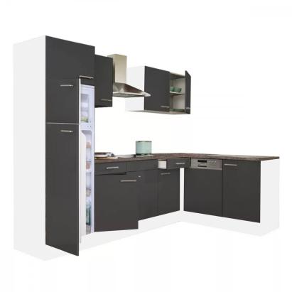 Leziter Dulap de bucătărie de colț Yorki 280 cu congelator superior și frigider Mobalis Homvera