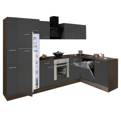 Leziter Unitate de bucătărie de colț Yorki 310 cu cuptor inferior, congelator superior și frigider Mobalis Homvera