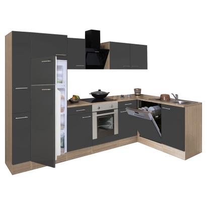 Leziter Unitate de bucătărie de colț Yorki 310 cu cuptor inferior, congelator superior și frigider Mobalis Homvera