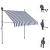 Copertină retractabilă manual cu LED, albastru & alb, 150 cm GartenMobel Dekor