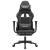 Scaun de gaming cu suport picioare, negru/gri, piele ecologică GartenMobel Dekor