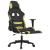 Scaun de gaming cu suport picioare, negru/verde deschis, textil GartenMobel Dekor