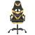 Scaun de gaming cu suport picioare negru/auriu, piele ecologică GartenMobel Dekor