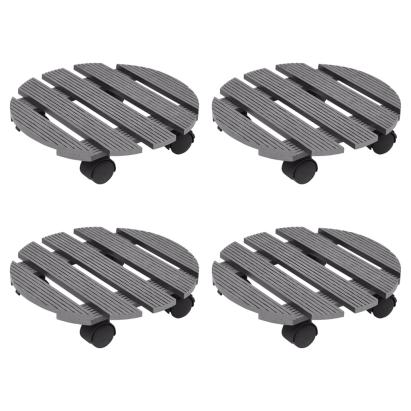 Cărucioare pentru plante, 4 buc., gri, Ø30x7,5 cm, WPC GartenMobel Dekor