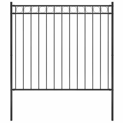 Gard de grădină din oțel 1,81x1,5 m negru GartenMobel Dekor