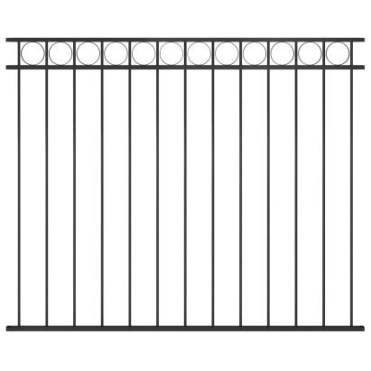Panou de gard din oțel 1,7x1,5 m negru GartenMobel Dekor