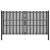 Poartă de gard grădină, antracit, 4 x 2,5 m, oțel GartenMobel Dekor