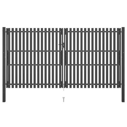 Poartă de gard grădină, antracit, 4 x 2,5 m, oțel GartenMobel Dekor