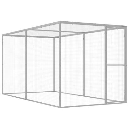 Cușcă pentru pisici, 3x1,5x1,5 m, oțel galvanizat GartenMobel Dekor