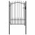 Poartă de gard cu țepi cu blocare Negru 100 x 150 cm GartenMobel Dekor