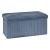 Taburet dublu pliabil Atmosphera Arum din material tip catifea raiat, 76x38x38 cm, albastru inchis Household NewTrend