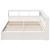 Pat cu bibliotecă fără saltea, alb, 140x200 cm, lemn masiv pin GartenMobel Dekor