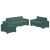 Set de canapea 3 pcs Verde închis 221 x 78 x 80 cm Catifea GartenMobel Dekor