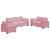 Set de canapele cu perne, 3 piese, roz, catifea GartenMobel Dekor