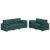 Set de canapea 2 pcs Verde închis 219 x 77 x 82 cm țesătură GartenMobel Dekor