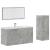Set mobilier de baie, 3 piese, gri beton, lemn compozit GartenMobel Dekor
