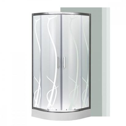 Leziter Cabină de duș curbată Spirit Bamboo 80x80 cm cu cădiță de duș Mobalis Homvera