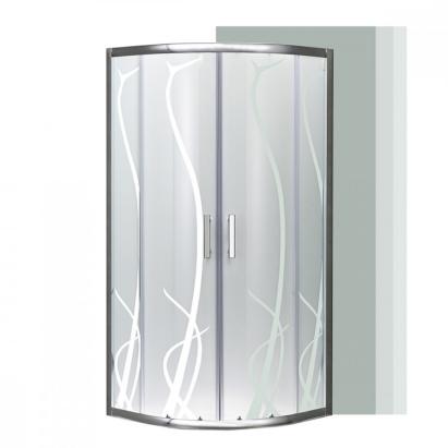 Leziter Cabină de duș curbată Spirit Bamboo 90x90 cm fără cădiță de duș Mobalis Homvera