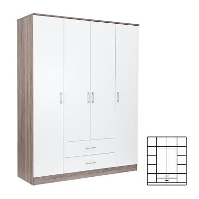 Leziter Dulap Miami 160x205 cm alb-stejar York Mobalis Homvera