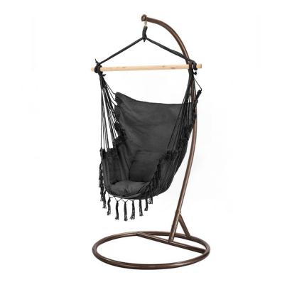 Leziter Scaun suspendat Puerto cu suport negru-maro Mobalis Homvera