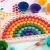 Leziter Puzzle mozaic cu bile curcubeu Montessori din lemn Mobalis Homvera