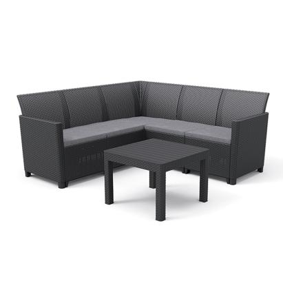 Curver Set de colț de grădină Claire cu 5 locuri și masă Orlando Mobalis Homvera