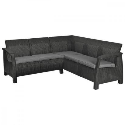 Curver Set de colț de grădină Corfu relax din ratan artificial Mobalis Homvera