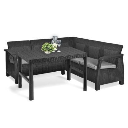 Curver Canapea de colț relaxantă Corfu cu masă Lyon Mobalis Homvera