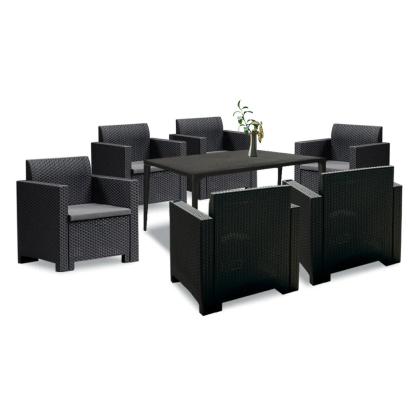 Leziter Set mobilier de grădină Nero III cu 6 locuri Mobalis Homvera