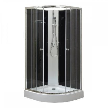 Leziter Cabină de duș Marco Black II 80x80 cm cu cădiță de duș Mobalis Homvera