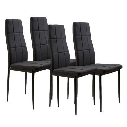 Homelux Set de 4 scaune de sufragerie cu spătar înalt din material textil negru Mobalis Homvera