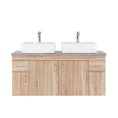 Leziter Dulap inferior Bianco 130 fără chiuvetă cu blat din beton stejar sonoma Mobalis Homvera