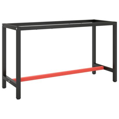 Cadru banc de lucru, negru mat/roșu mat, 140x50x79 cm, metal GartenMobel Dekor