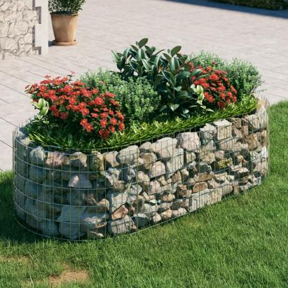 Strat înălțat gabion, 200x100x50 cm, fier galvanizat GartenMobel Dekor