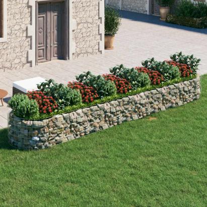 Strat înălțat gabion, 500x100x50 cm, fier galvanizat GartenMobel Dekor