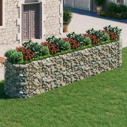 Strat înălțat gabion, 500x100x100 cm, fier galvanizat GartenMobel Dekor