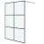 Perete cabină duș walk-in negru 140x195 cm sticlă ESG mată GartenMobel Dekor