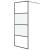 Perete cabină duș walk-in negru 80x195 cm sticlă ESG semi-mată GartenMobel Dekor