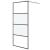 Perete cabină duș walk-in negru 90x195 cm sticlă ESG semi-mată GartenMobel Dekor