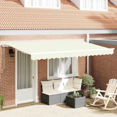 Cortina Retractabilă Crem 350 x 200 cm Poliester și Aluminiu GartenMobel Dekor