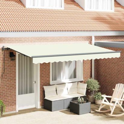 Cortina Retractabilă Crem 350 x 200 cm Poliester și Aluminiu GartenMobel Dekor