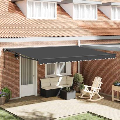 Cortina Retractabilă Manual Antracit 450x300 cm țesătură GartenMobel Dekor