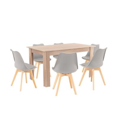 Leziter Set de masă Zara 6 1 gri-stejar Sonoma Mobalis Homvera
