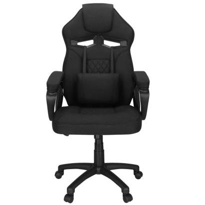 Scaun de birou ergonomic cu reglaj pe inaltime, functie de balans si perna lombara, 59x52x125 cm, negru Household NewTrend