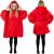 Hanorac tip patura oversize din fleece moale, cu gluga si buzunar mare, rosu Household NewTrend