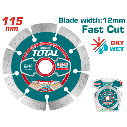 TOTAL - DISC DEBITARE BETON - 115MM (INDUSTRIAL) PowerTool TopQuality