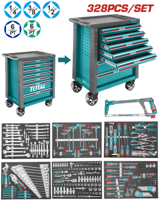 TOTAL - CARUCIOR DE SCULE CU 328 UNELTE PowerTool TopQuality
